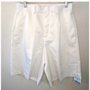 ASOS Oversized Dressy Bermuda White Shorts With Front Pleats